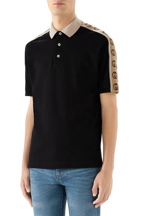 gucci stripe polo replica|gucci polo shirts men.